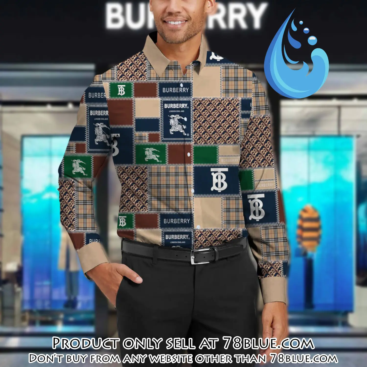 Burberry long sleeves button down shirt for elegant men lsb1006 78b1715060